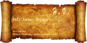 Hübner Vidor névjegykártya